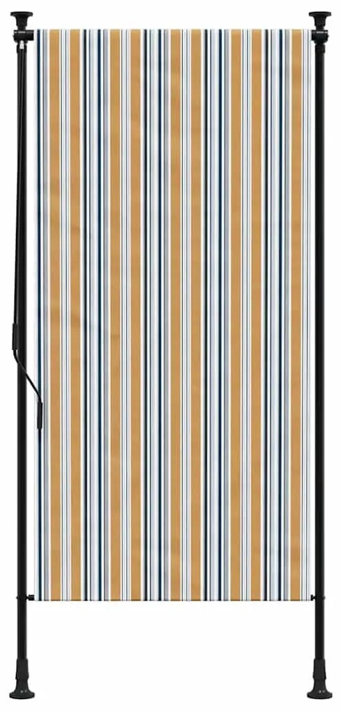 vidaXL Στόρι Ρόλερ Εξ. Χώρου Κίτρινο/Λευκό 100x270 εκ. Ύφασμα/Ατσάλι