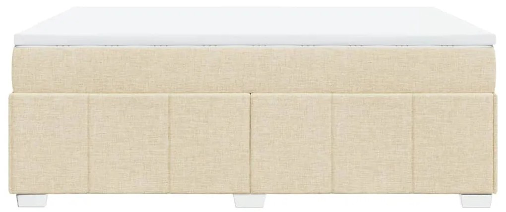 Κρεβάτι Boxspring με Στρώμα Κρεμ 160x200 εκ. Υφασμάτινο - Κρεμ