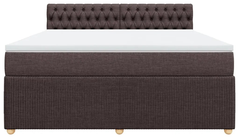 ΚΡΕΒΑΤΙ BOXSPRING ΜΕ ΣΤΡΩΜΑ ΣΚΟΥΡΟ ΚΑΦΕ 180X200 ΕΚ ΥΦΑΣΜΑΤΙΝΟ 3289845