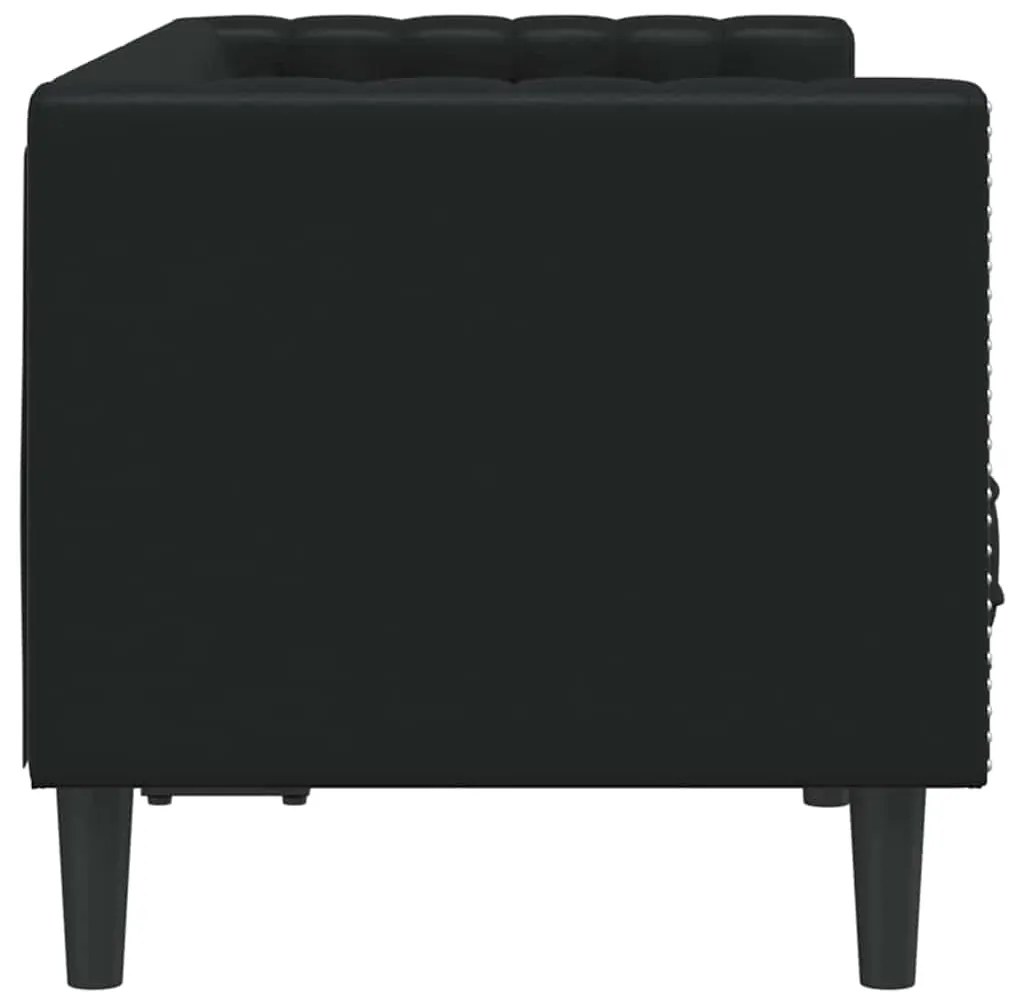 vidaXL Καναπές Chesterfield Μαύρο 174 x 74.5 x 70.5 εκ. Τεχνητό δέρμα