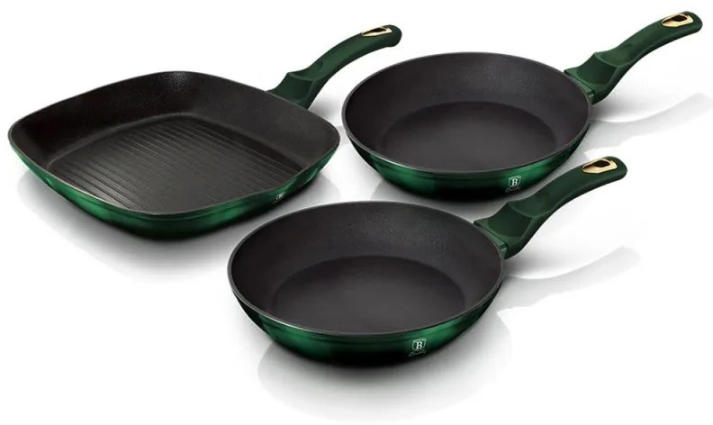 Berlinger Haus BH-6167F Σετ Αντικολλητικά Τηγάνια 3τμχ. Emerald Collection