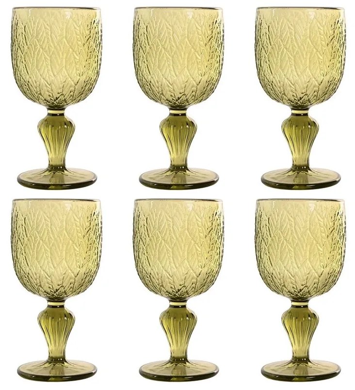 Σετ Ποτηριών Home ESPRIT Πράσινο Κρυστάλλινο 250 ml (x6)