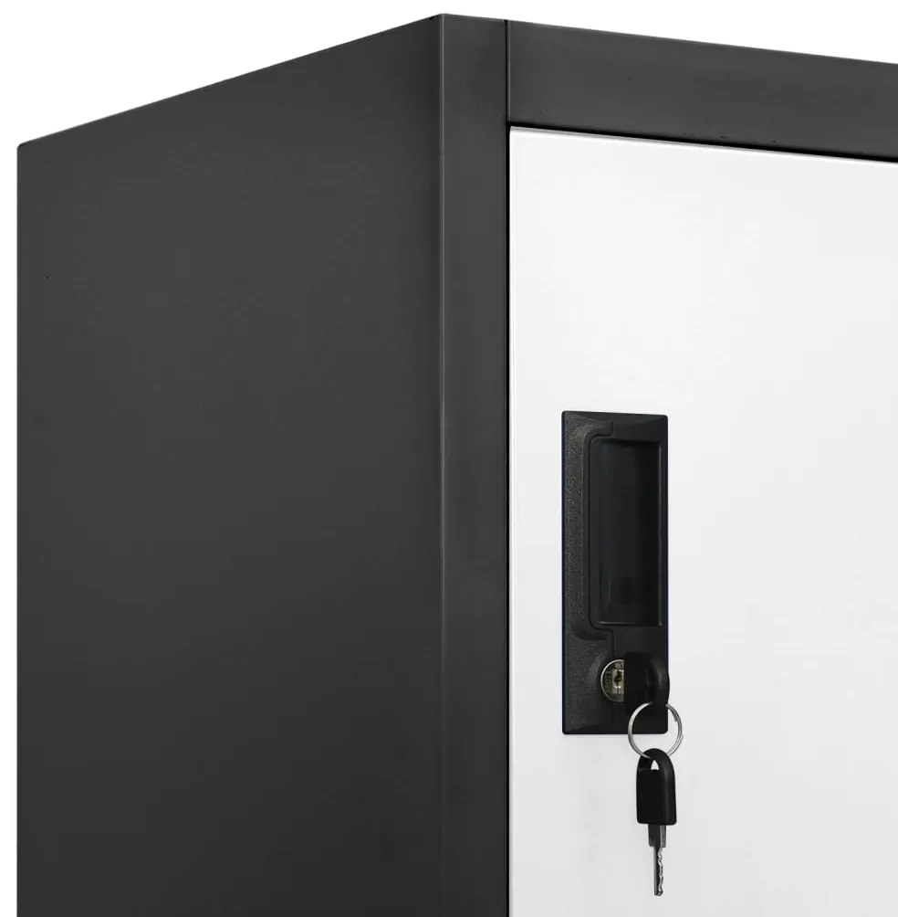 vidaXL Φοριαμός Ανθρακί και Λευκός 90 x 45 x 180 εκ. Ατσάλινος