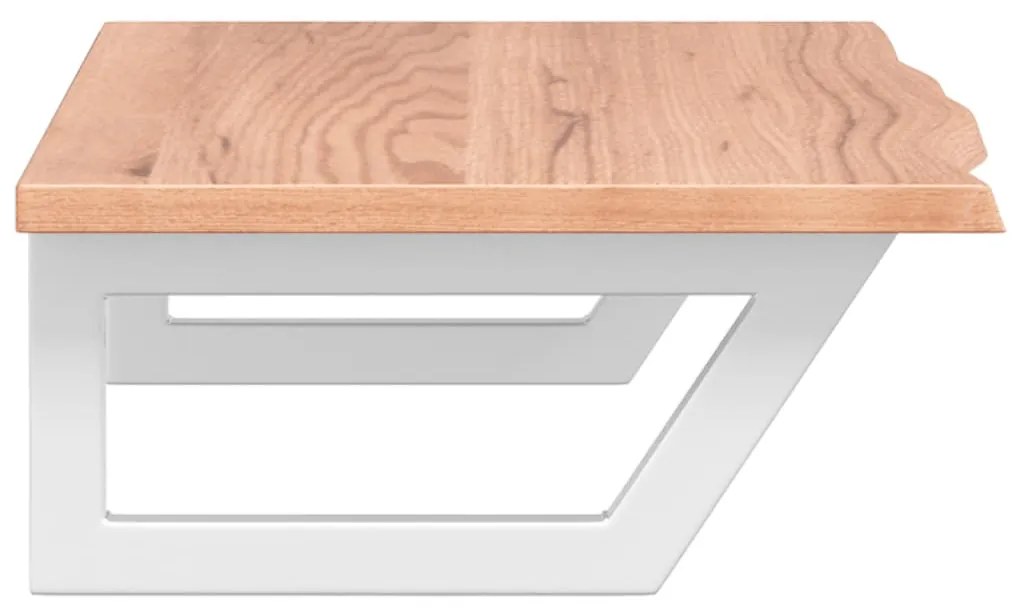 vidaXL Ράφι Νιπτήρα Τοίχου από Ατσάλι / Μασίφ Ξύλο Δρυός