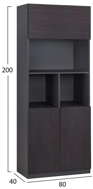 ΒΙΒΛΙΟΘΗΚΗ ΓΡΑΦΕΙΟΥ ΕΠΑΓΓΕΛΜΑΤΙΚΗ ROSEWOOD HM2089 80Χ40Χ200Υ εκ. (1 Τεμμάχια)