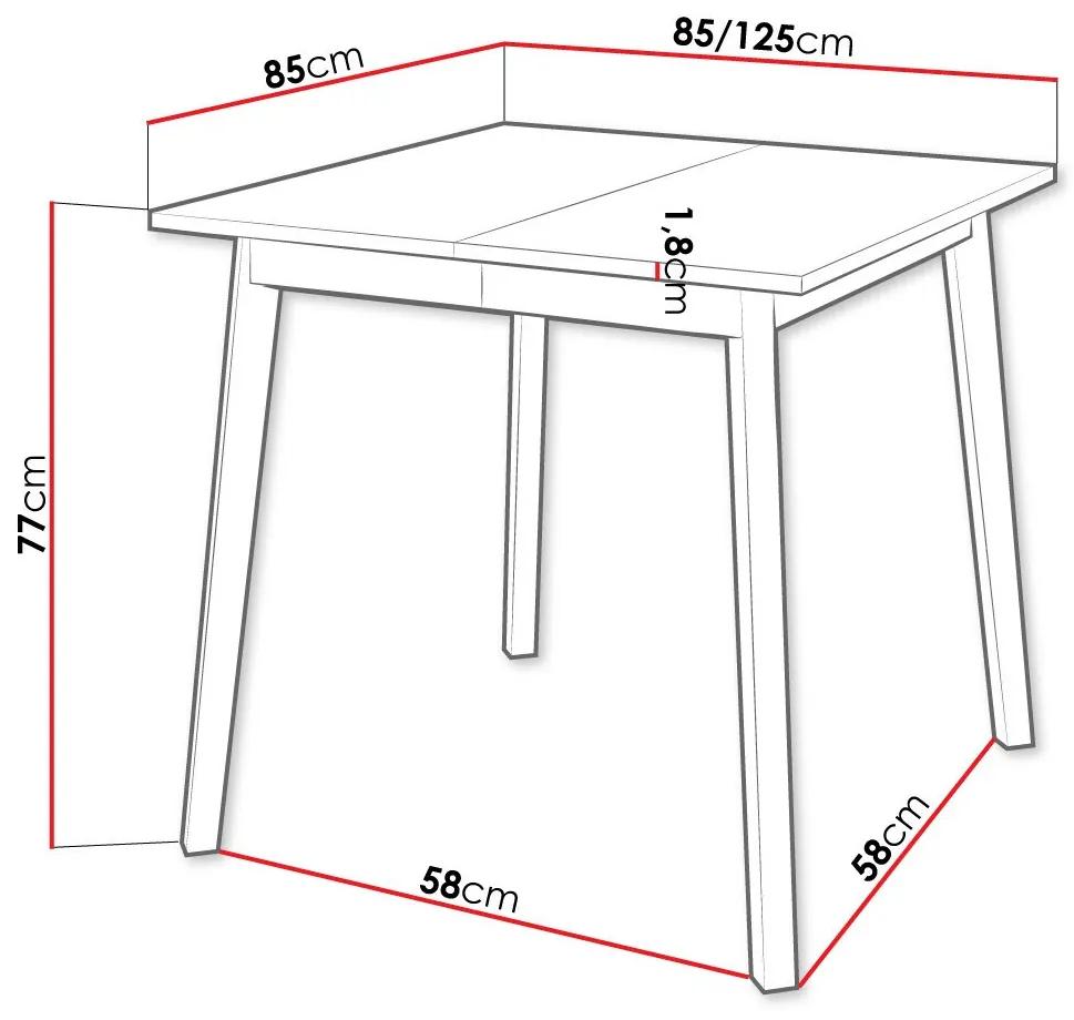 Τραπέζι Edmond 109, Μαύρο, Γκρι μάρμαρο, 77x85x85cm, 23 kg, Επιμήκυνση, Πλαστικοποιημένη μοριοσανίδα, Ξύλο | Epipla1.gr