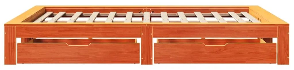 vidaXL Σκελετός Κρεβ. Χωρίς Στρώμα Καφέ Κεριού 150x200 εκ Μασίφ Πεύκο