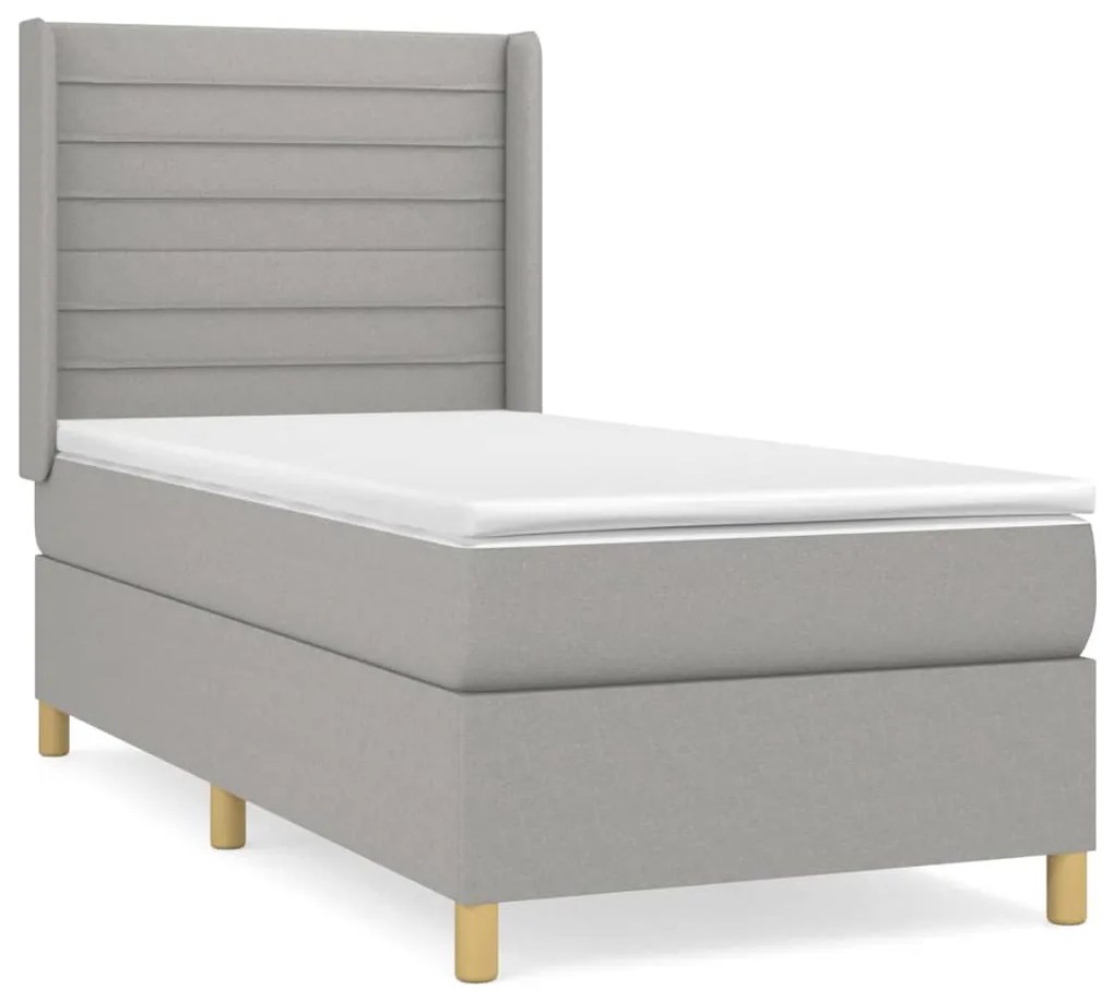 ΚΡΕΒΑΤΙ BOXSPRING ΜΕ ΣΤΡΩΜΑ ΑΝΟΙΧΤΟ ΓΚΡΙ 90X190 ΕΚ. ΥΦΑΣΜΑΤΙΝΟ 3132033