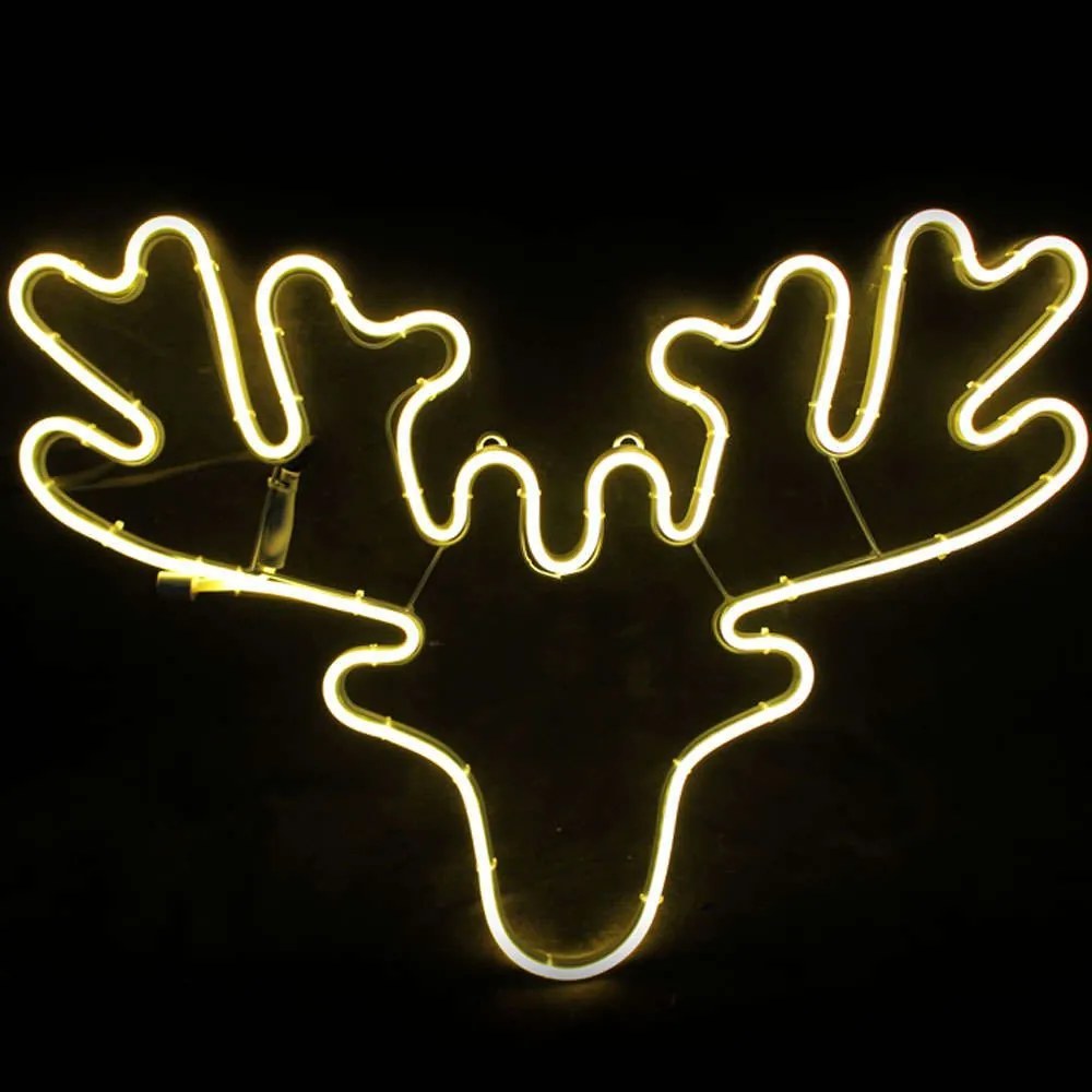 Φωτοσωλήνας Reindeer Head 300 Led X083001414 60,5x42+150cm 18W Yellow Aca