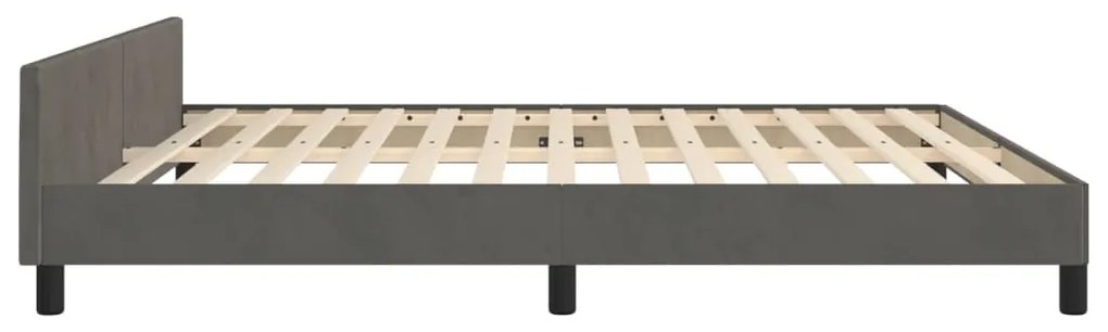 vidaXL Πλαίσιο Κρεβατιού με Κεφαλάρι Σκ. Γκρι 180x200 εκ. Βελούδινο