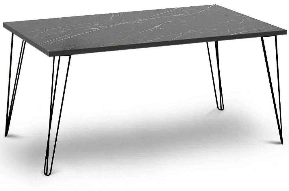 Τραπέζι Σαλονιού Fiona 0221422 90x55x43cm Marble Effect Black