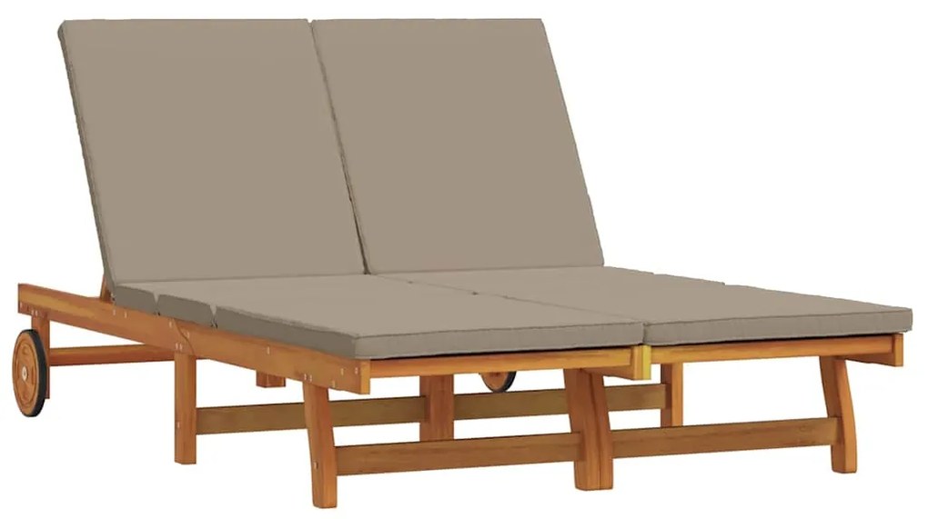 vidaXL Ξαπλώστρα 2-πρόσωπο Καφέ 125 x 200 x 84 εκ. Μασίφ ξύλο ακακίας