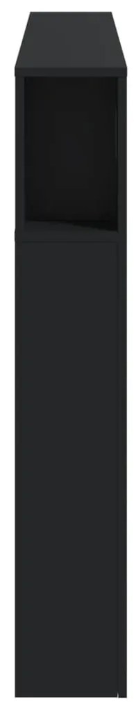 vidaXL Κεφαλάρι Κρεβατιού με LED Μαύρο 160x18,5x103,5 εκ Επεξεργ. Ξύλο