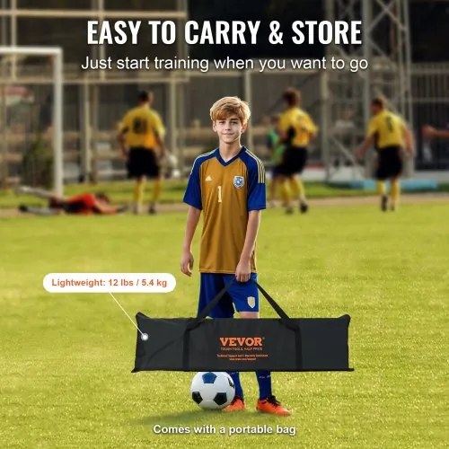 VEVOR Soccer Trainer, 2-IN-1 Portable Soccer Rebounder Net, 72"x51" Iron Soccer Practice Equipment, Sports Football Rebounder Wall with Portable Bag, Perfect for Team Solo Training, Passing, Volley