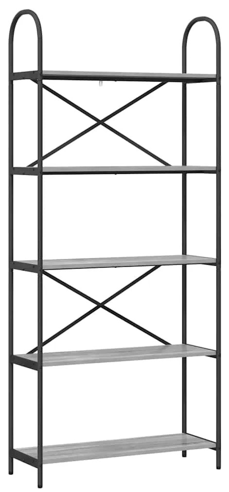 vidaXL Ράφι Βιβλίων Γκρι sonoma 80 x 30 x 183 εκ Επεξεργασμένο ξύλο