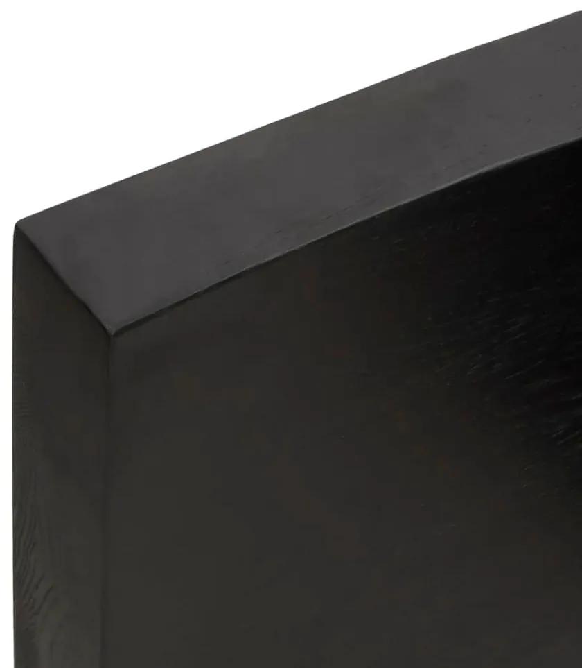 Ράφι Τοίχου Σκούρο Καφέ 100x60x(2-6) εκ. Επεξ. Μασίφ Ξύλο Δρυός - Καφέ