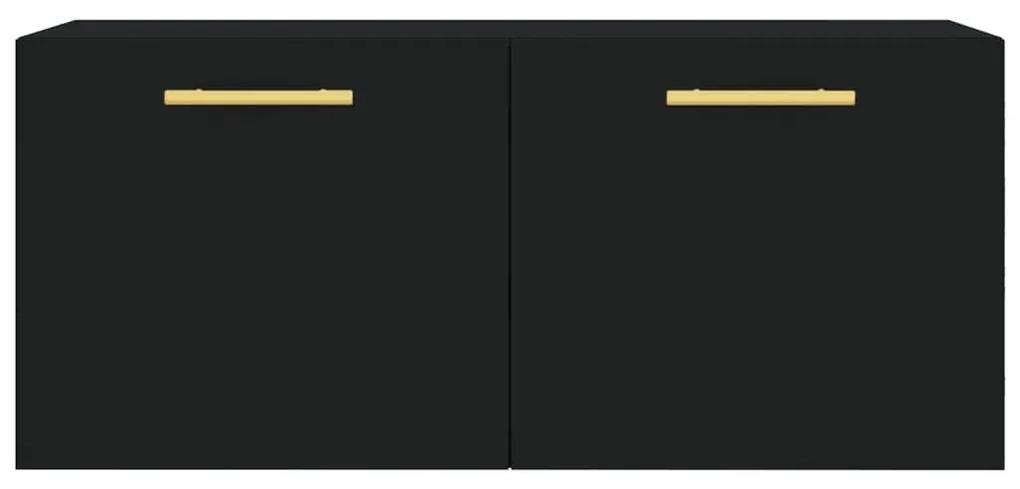 Ντουλάπι Τοίχου Μαύρο 80 x 36,5 x 35 εκ. από Επεξεργασμένο Ξύλο - Μαύρο
