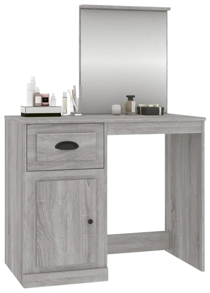 vidaXL Μπουντουάρ με Καθρέφτη Γκρι Sonoma 90x50x132,5 εκ. Επεξ. Ξύλο