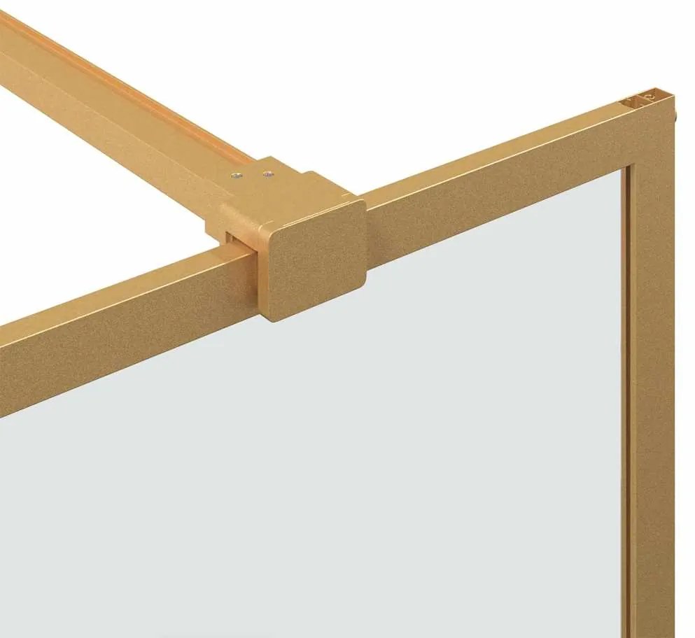 vidaXL Τοίχος Ντους Walk-in Χρυσό 140 x 195 cm σκληρυμένο γυαλί