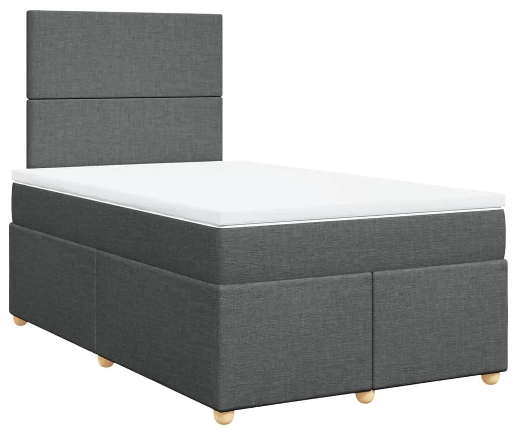 ΚΡΕΒΑΤΙ BOXSPRING ΜΕ ΣΤΡΩΜΑ ΣΚΟΥΡΟ ΓΚΡΙ 120X190 ΕΚ ΥΦΑΣΜΑΤΙΝΟ 3291213