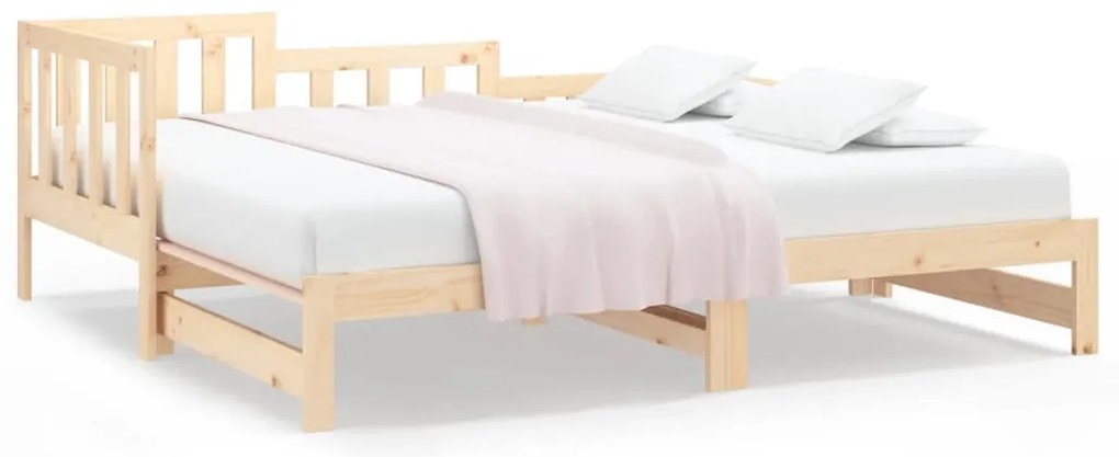 vidaXL Καναπές Κρεβάτι Συρόμενος 2x(90x200) εκ. από Μασίφ Ξύλο Πεύκου
