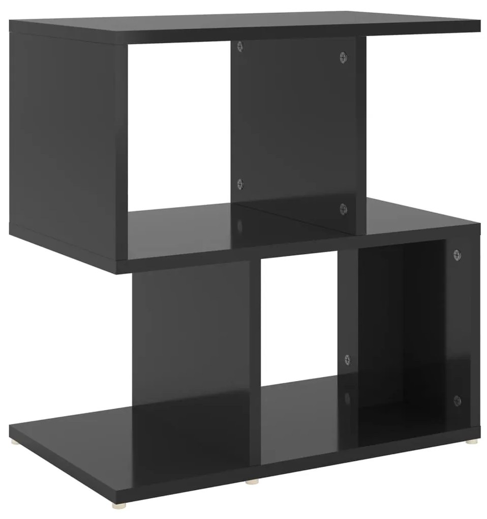 vidaXL Κομοδίνο Γυαλιστερό Μαύρο 50 x 30 x 51,5 εκ. από Μοριοσανίδα