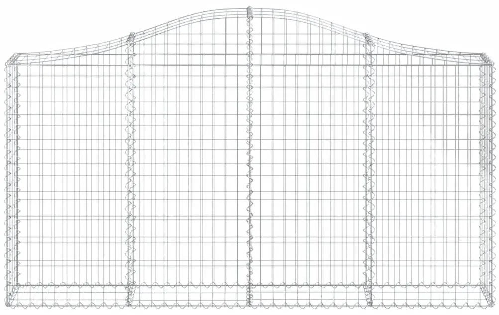 vidaXL Συρματοκιβώτια Τοξωτά 10 τεμ. 200x30x100/120 εκ. Γαλβαν. Ατσάλι