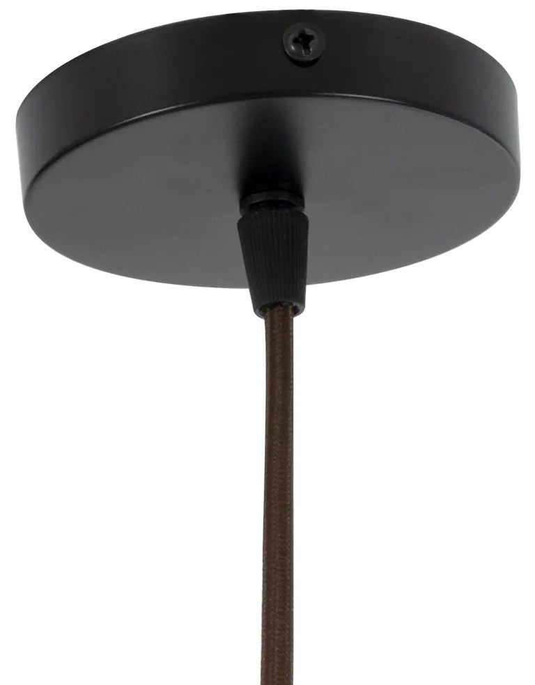GloboStar® KENTUCKY 01896 Vintage Κρεμαστό Φωτιστικό Οροφής Μονόφωτο 1 x E27 AC220-240V IP20 - Φ40 x Υ70cm - Σκούρο Καφέ Μεταλλικό Πλέγμα - 5 Χρόνια Εγγύηση