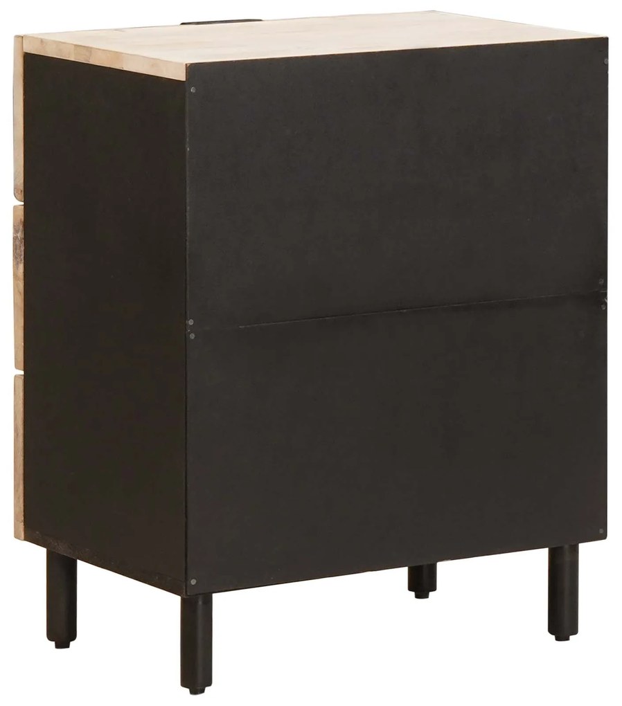 vidaXL Κομοδίνο με συρτάρι Λευκό 50 x 33 x 62 εκ. Στερεό ξύλο μάνγκο