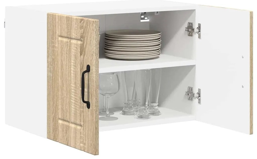 vidaXL Κρεμαστό ντουλάπι κουζίνας με ράφι Δρύς Sonoma 60 x 31 x 40 εκ