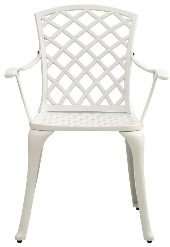 vidaXL Καρέκλες Κήπου 4 τεμ. Λευκές από Χυτό Αλουμίνιο