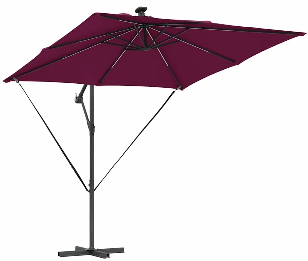 vidaXL Ομπρέλα Cantilever Banana Μπορντό 249 x 249 x 250 εκ.