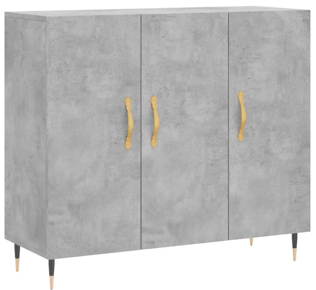vidaXL Ντουλάπι Γκρι Σκυροδέματος 90x34x80 εκ. Επεξεργασμένο Ξύλο
