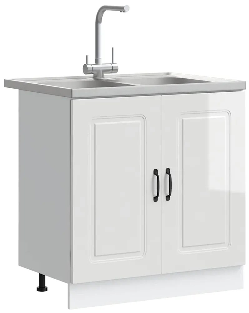 vidaXL Ντουλάπα Κουζίνας με αποθήκευση 2 pcs Λευκό 80 x 46 x 81.5 εκ