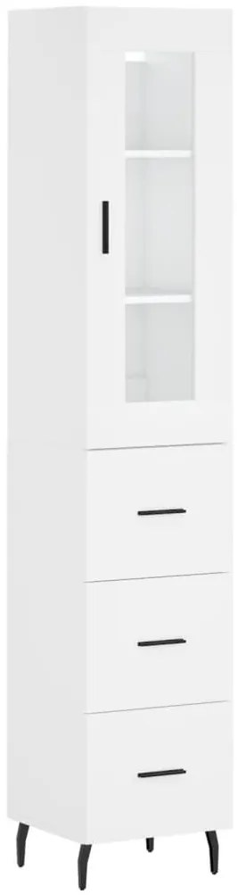 vidaXL Ντουλάπι Λευκό 34,5 x 34 x 180 εκ. από Επεξεργασμένο Ξύλο