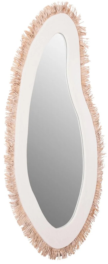 Καθρέπτης Τοίχου SANTORINI Mdf Υπόλευκο - Μπέζ 63x1,8x120Υ εκ. 62x1.8x120 εκ.