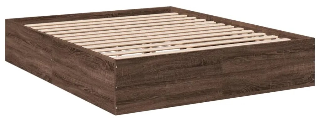 vidaXL Πλαίσιο Κρεβατιού Καφέ Δρυς 150x200 εκ. Επεξεργασμένο Ξύλο