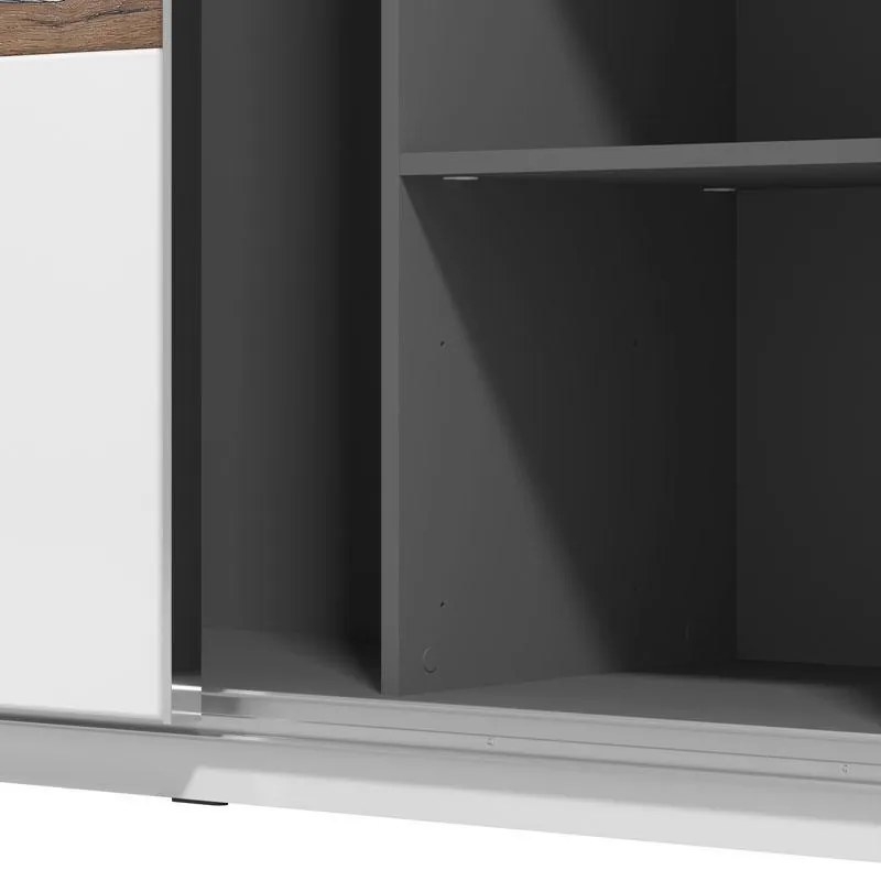 Ντουλάπα Masilia 245 H217 Λευκό - Flagstaff - Λευκό Γυαλιστερό 245x61x217 εκ. 245x61x217 εκ.
