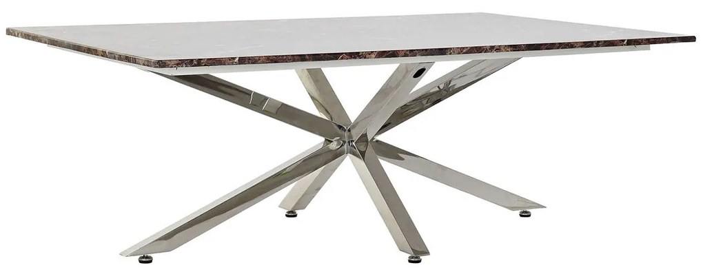 Τραπεζάκι Καφέ DKD Home Decor Ασημί Μάρμαρο Χάλυβας Πλαστική ύλη 130 x 80 x 45 cm