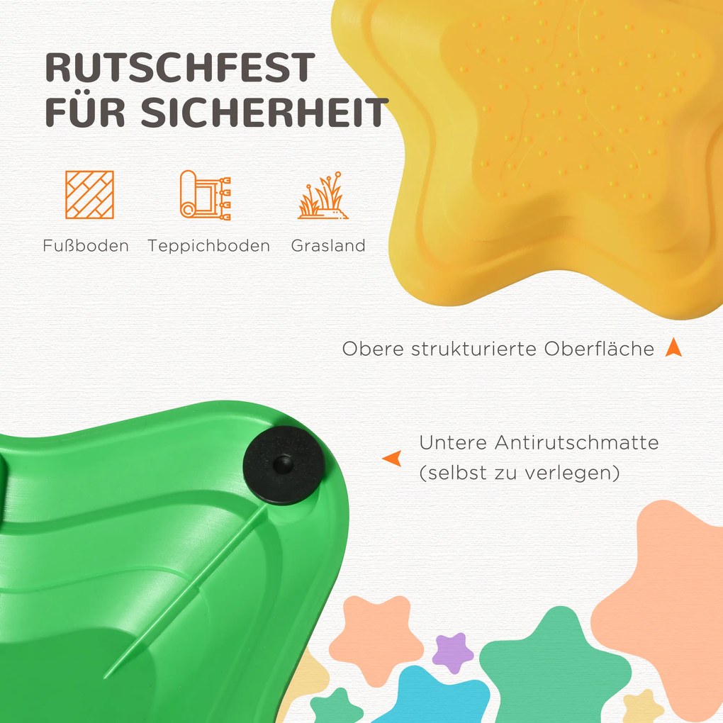 ZONEKIZ Σετ πέτρες ισορροπίας για παιδιά από 3 ετών, 11 πέτρες, αντιολισθητικές, έως 80 kg, σχέδιο αστερίας