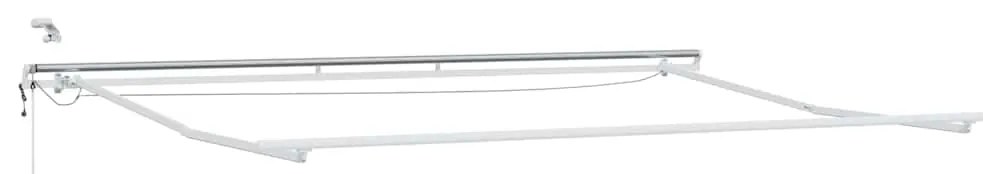 vidaXL Αυτόματη Τέντα με LED Ριγέ Κόκκινο και Λευκό 450x300 εκ