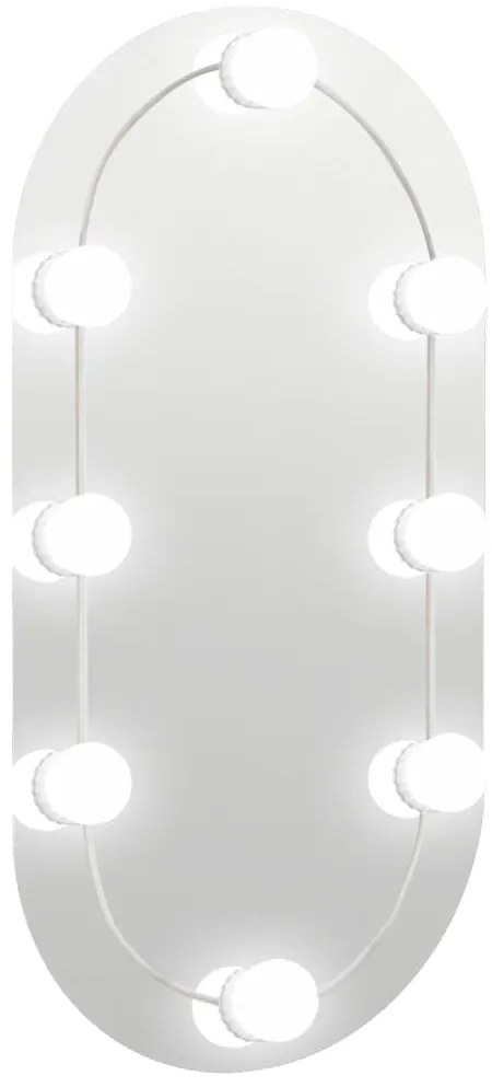 vidaXL Καθρέφτης με Φώτα LED 60x30 εκ. Γυαλί Οβάλ