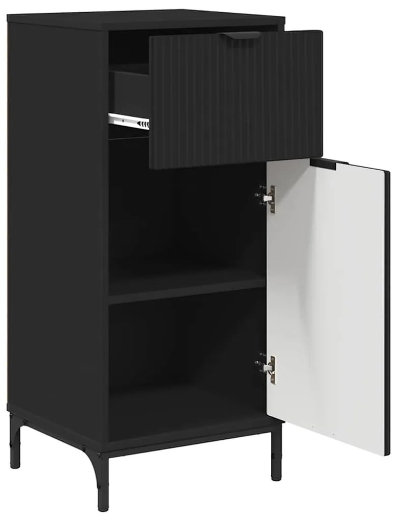 vidaXL Σετ Επίπλων Μπάνιου με συρτάρι 3 pcs Μαύρο 39.5 x 36 x 88 εκ