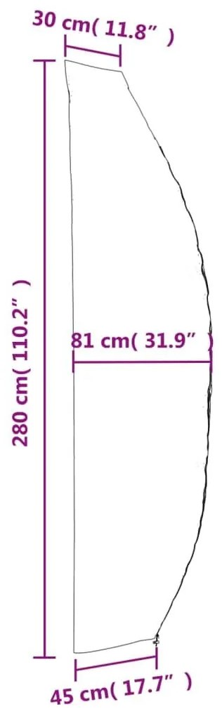 Καλύμματα Ομπρέλας Κήπου 2 τεμ. 280x30/81/45 εκ Ύφ. Oxford 420D - Μαύρο