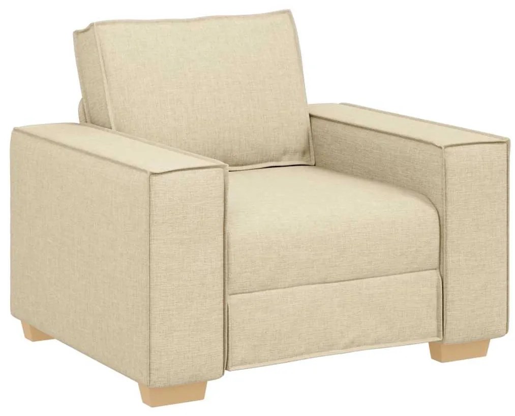 vidaXL Σετ Καναπέ με μαξιλάρι 3 pcs Κρεμ 220 x 78 x 84 εκ. ύφασμα