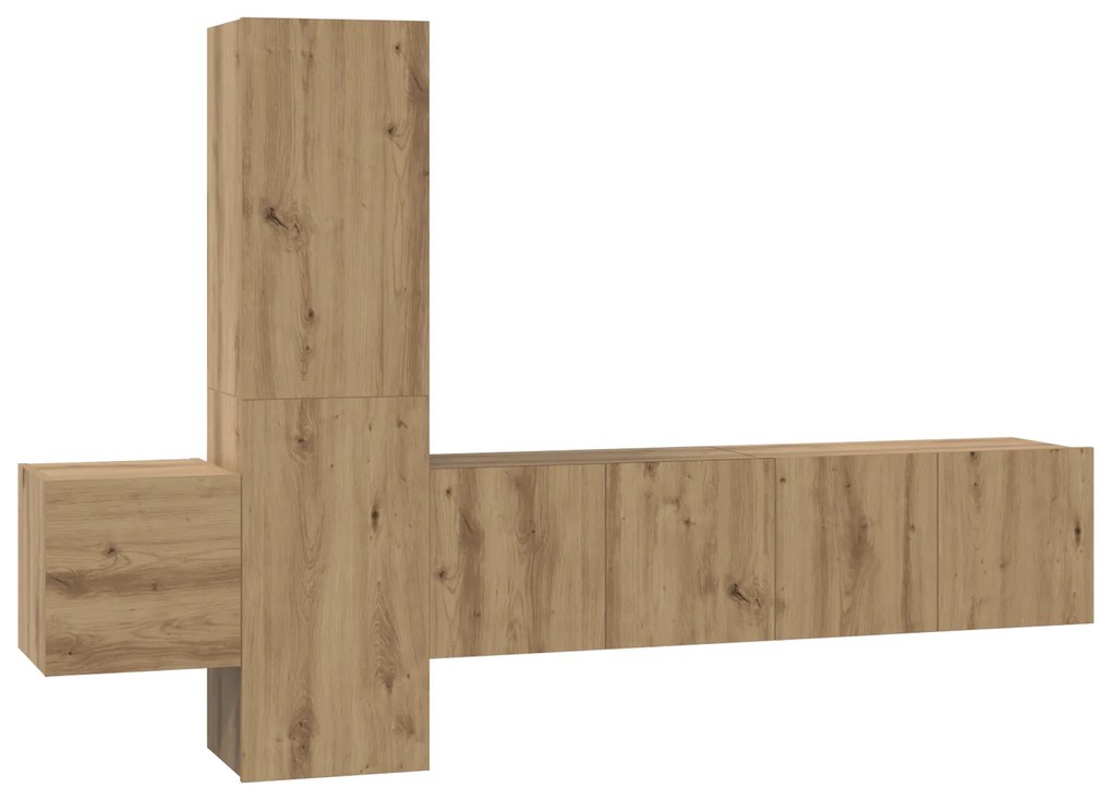 vidaXL Σετ επίπλου τηλεόρασης 5 pcs artisan δρυς Μέγεθος: Μεσαίο