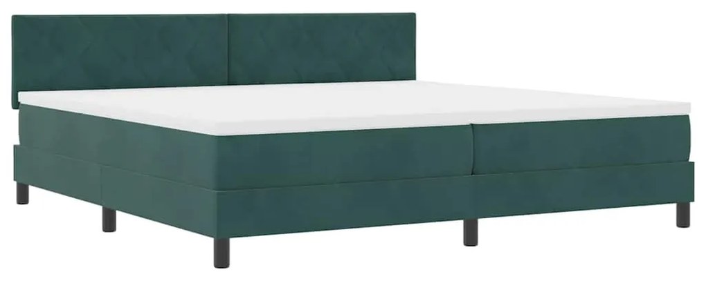 vidaXL Κρεβάτι με ελατήρια Σκούρο Πράσινο 200 x 200 cm Βελούδο