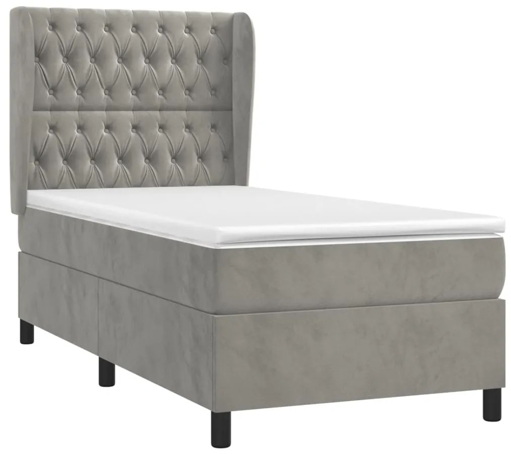 ΚΡΕΒΑΤΙ BOXSPRING ΜΕ ΣΤΡΩΜΑ ΑΝΟΙΧΤΟ ΓΚΡΙ 100X200 ΕΚ. ΒΕΛΟΥΔΙΝΟ 3129375