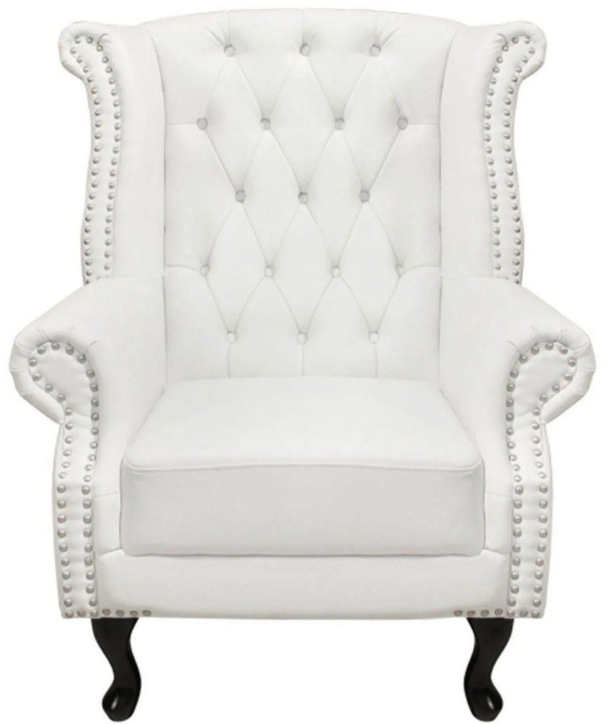 Πολυθρόνα-Μπερζέρα T.Chesterfield Polina Hm0053.02 PU Λευκό Ματ 83x75x107 cm. Τεχνόδερμα