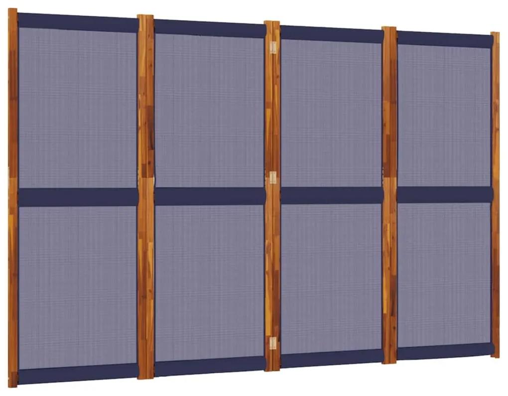 Διαχωριστικό Δωματίου με 4 Πάνελ Σκούρο Μπλε 280 x 180 εκ. - Μπλε